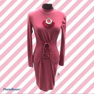 Project‎ Runway slate rose Corset tie front dress